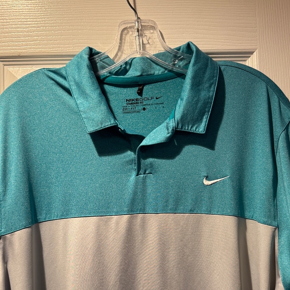 Nike Men’s Two-Tone Teal and Light Gray Golf Polo
